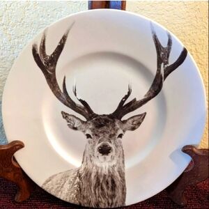 🦌Accent Salad Plate Snow Forest (Buck) by Pier 1
